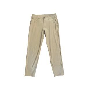 Men 32 Lululemon Khaki Beige Tan Chino Pants Trousers Slacks Commute